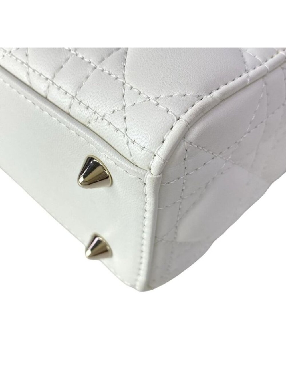 Dior Handbag Lady Small MY Abcdior White Gold Lambskin - Picture 7 of 15